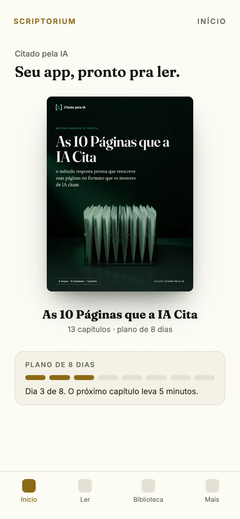 O app As 10 Páginas que a IA Cita no celular